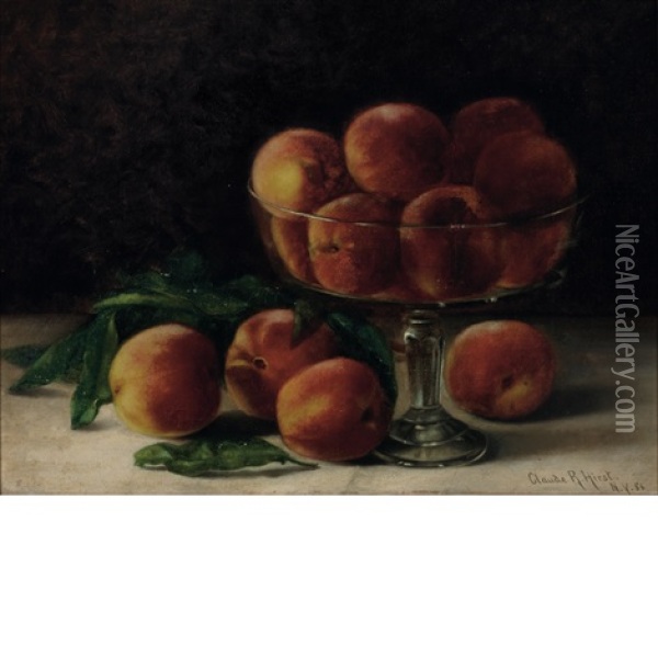 Still Life With Peaches Oil Painting - Claude Raguet Hirst