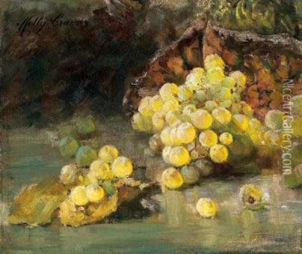 Still Life With Wine Grapes Oil Painting - Molly Cramer