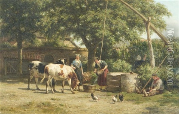 A Picardy Homestead Oil Painting - Willem Carel Nakken