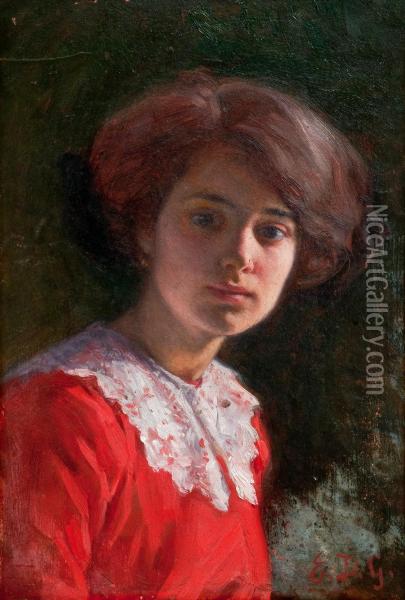 Portrait Of A Lady Oil Painting - Elin Danielson-Gambogi