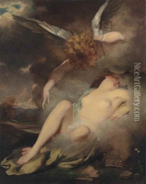Cupid And Psyche Oil Painting - Sir John Hoppner