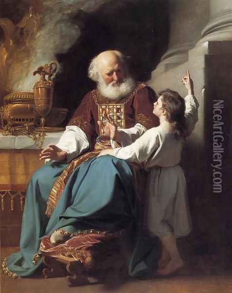 Samuel Reading to Eli the Judgments of God Upon Eli's House Oil Painting - John Singleton Copley