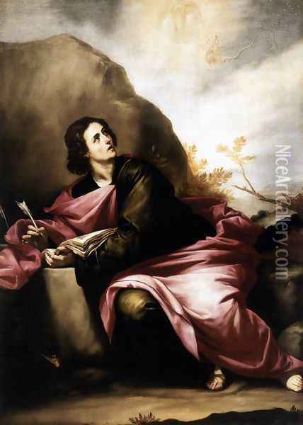 St John the Evangelist on Pathmos 1646-50 Oil Painting - Alonso Cano