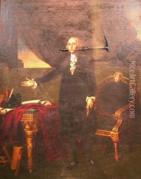 The Lansdowne Portrait Of George Washington Oil Painting - Gilbert Stuart