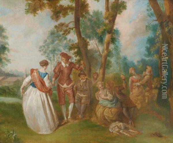 Le Plaisir Oil Painting - Watteau, Jean Antoine