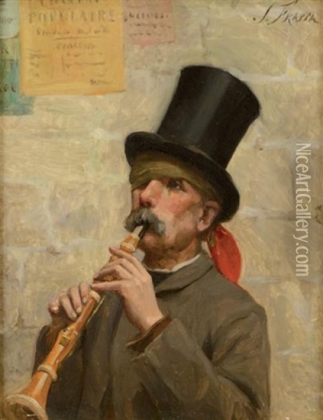 Le Joueur De Clarinette, Borgne Oil Painting - Jose Frappa