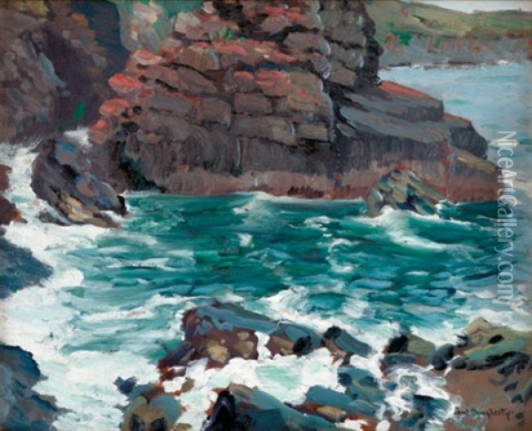A Rocky Cove Oil Painting - Paul Dougherty