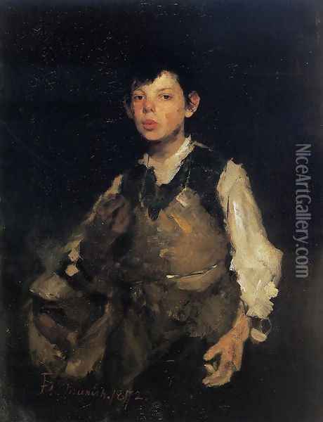 Whistling Boy I Oil Painting - Frank Duveneck