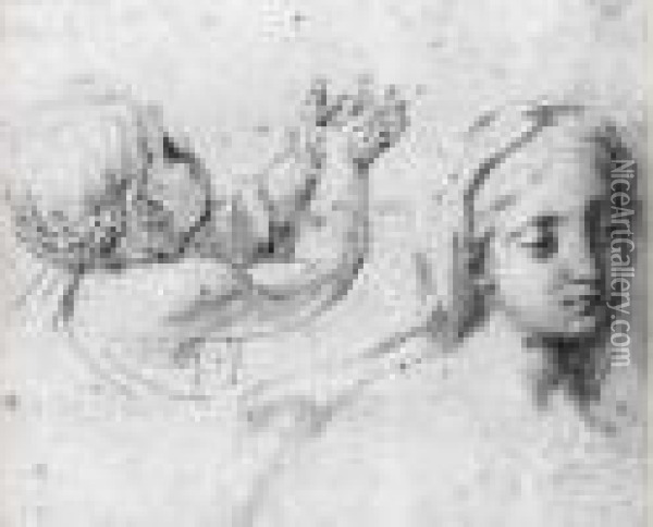 Etude D'enfant Et De Tete De Vierge Oil Painting - Philippe de Champaigne
