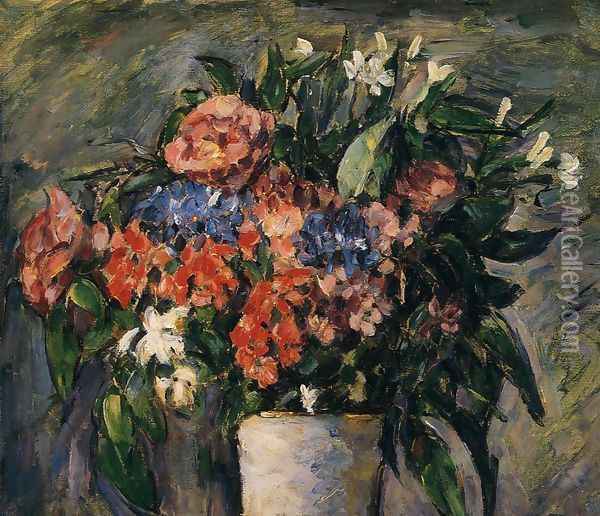 Pot Of Flowers Oil Painting - Paul Cezanne
