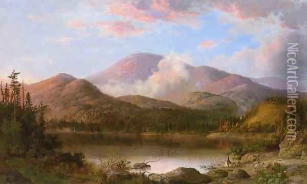 Mount Oxford Oil Painting - Robert Scott Duncanson