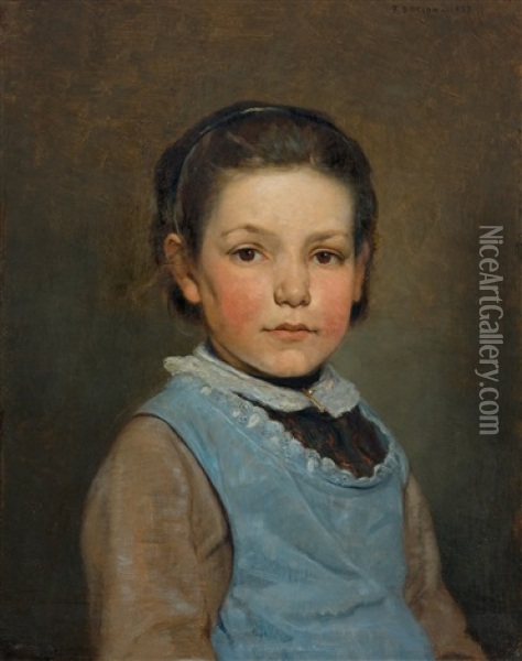 Portrait Of A Girl Oil Painting - Francois-Louis-David Bocion