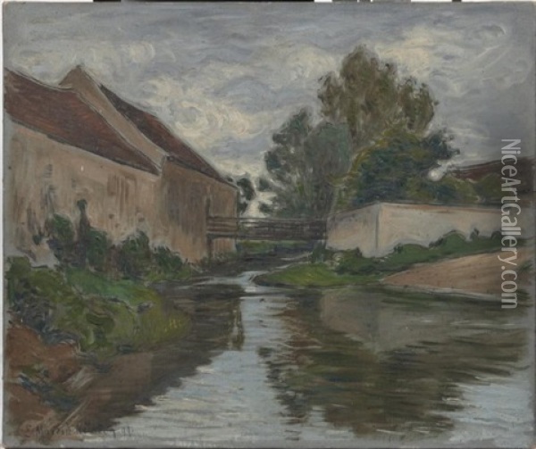 Rue De La Pelle A Fere-en-tardenois Oil Painting - Etienne (Adolphe E. Auguste) Moreau-Nelaton