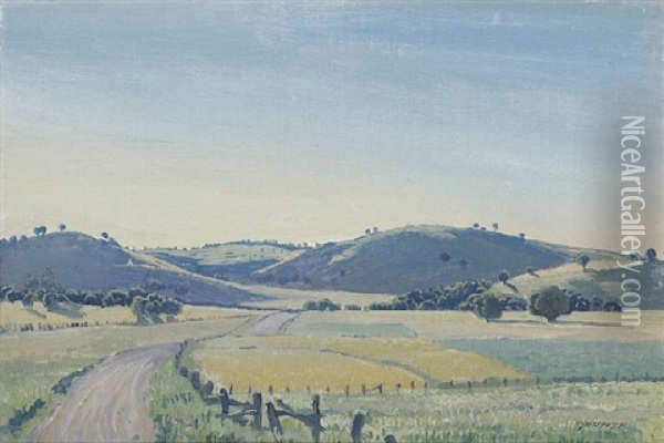Hills Of Northam Oil Painting - Elioth Gruner