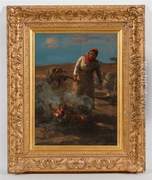 Burning Seaweed Oil Painting - William Pratt