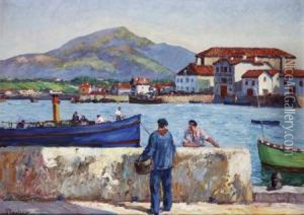 Le Port De Saint Jean De Luz Oil Painting - Louis Floutier