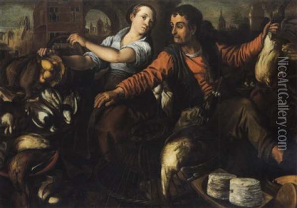 Scena Di Mercato Oil Painting - Pieter Aertsen