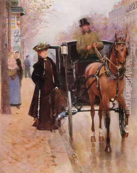 Home, Driver ! Oil Painting - Jean-Georges Beraud