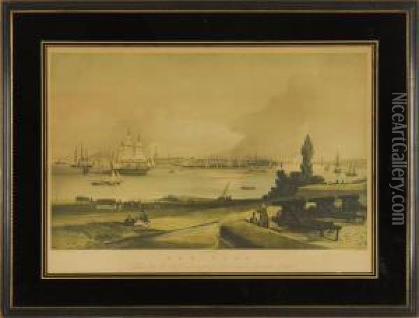 Taken From The North West Angle Of Fort Columbus Oil Painting - Henry Papprill