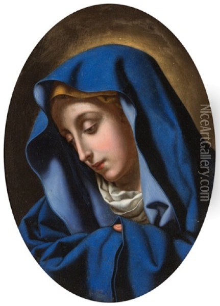 Madonna Genannt Del Dito, Nach Carlo Dolci Oil Painting - Bartolommeo Mancini