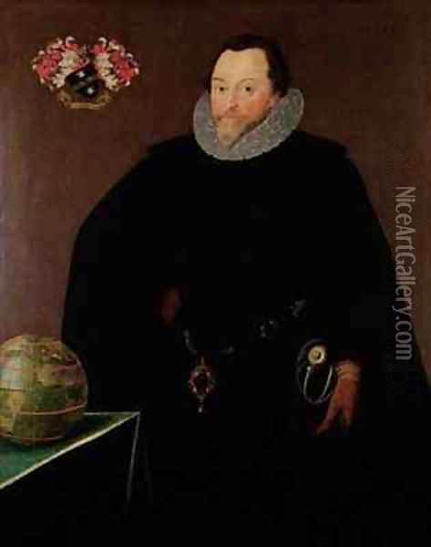 Portrait of Sir Francis Drake 1540-1596 Oil Painting - Marcus The Younger Gheeraerts
