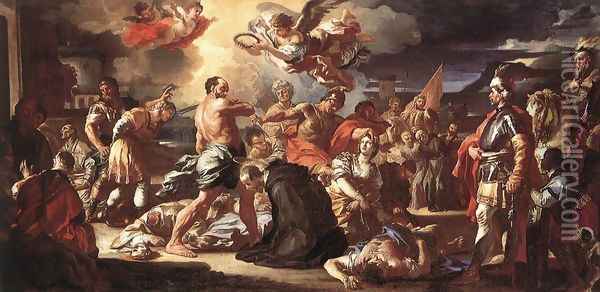 The Martyrdom of Sts Placidus and Flavia 1697-1708 Oil Painting - Francesco Solimena