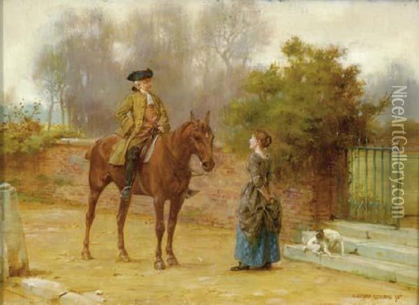 Greeting At The Gate Oil Painting - George Goodwin Kilburne