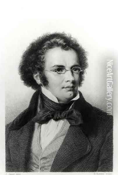 Portrait of Franz Schubert 1797-1828 Oil Painting - Jager (Jaeger), Carl