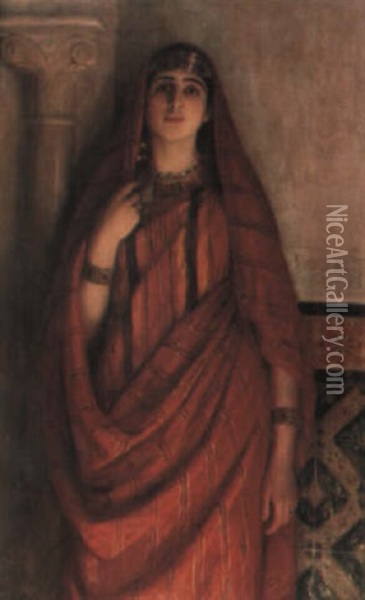 Portrait De Tunisienne Oil Painting - Albert Aublet