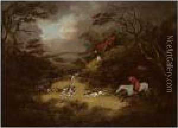 Fox Hunting: Run To A Finish Oil Painting - Dean Wolstenholme, Snr.