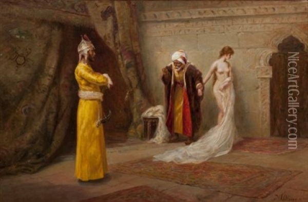 Scene De Harem Oil Painting - William Oliver the Younger