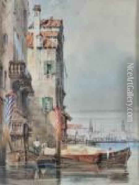 Gondole A Venise Oil Painting - Thomas Shotter Boys