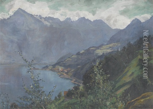 Blick Auf Kurfirsten Oil Painting - Carl Theodor Meyer-Basel