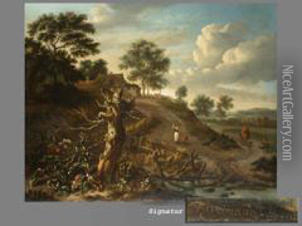 Landschaft Mit Knorrigem Baum Oil Painting - Jan Wijnants