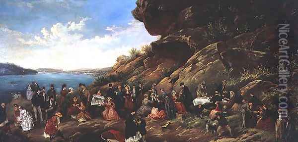 Picnic on Clark Island, 1870 Oil Painting - Montague Scott