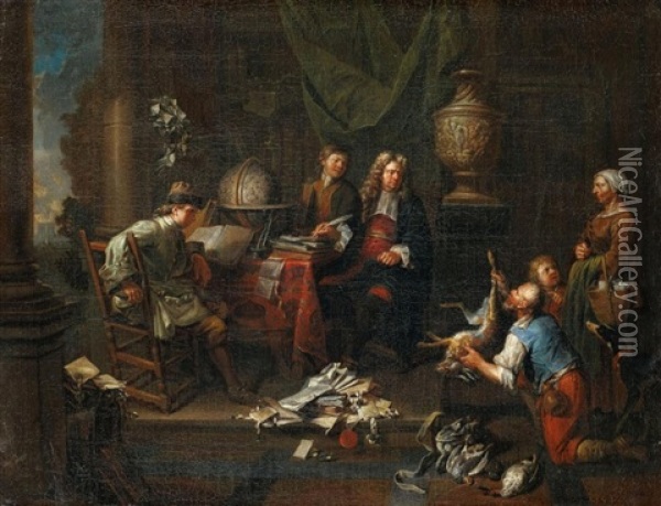 Beim Advokaten Oil Painting - Balthasar Van Den Bossche
