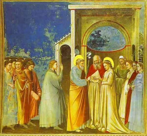 Marriage Of The Virgin 1302-1305 Oil Painting - Giotto Di Bondone