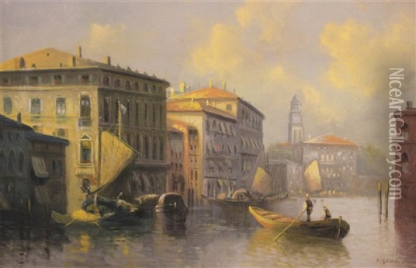 Venice Oil Painting - Giosue' Scotti