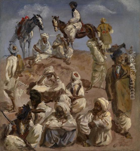 Afghans Oil Painting - Alexander Evgenievich Yakovlev