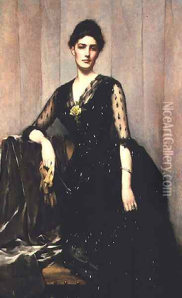 Portrait of Mrs. Agnes Williamson Oil Painting - James Jebusa Shannon