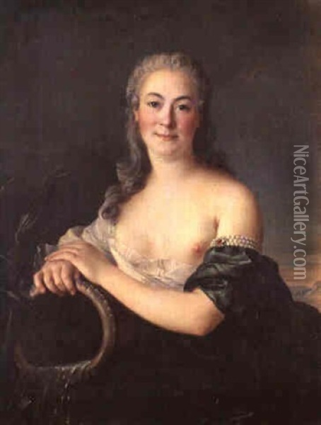 Portrait De Jeune Femme En Source Oil Painting - Jean Marc Nattier