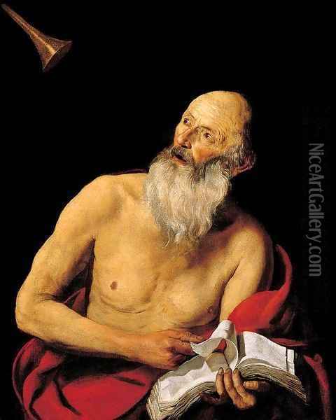St Jerome 2 Oil Painting - Enrico Fiammingo (see SOMER, Hendrick van)