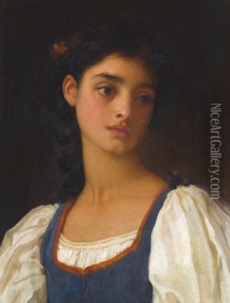 Nicandra (study) Oil Painting - Lord Frederic Leighton