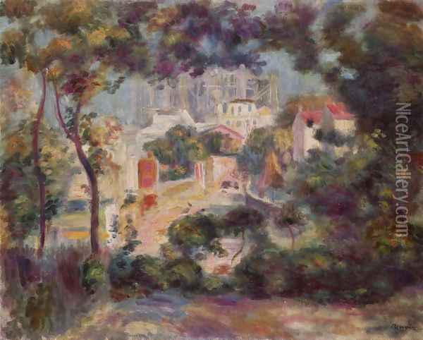 Landscape with a view of Sacre-Coeur Oil Painting - Pierre Auguste Renoir