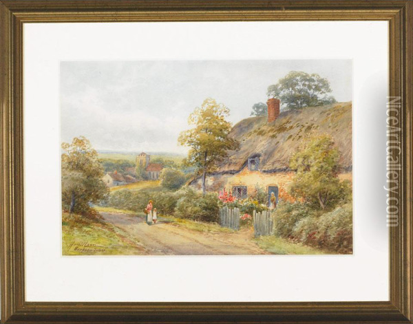 Burpham, Sussex; A Kentish Cottage Oil Painting - Harold Lawes
