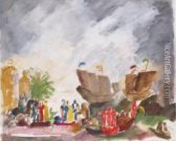 Le Retour De Christophe Colomb Oil Painting - Charles Georges Dufresne
