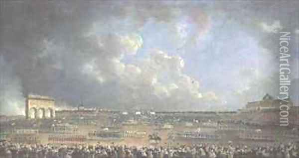 The Festival of the Federation at the Champ de Mars Oil Painting - Pierre-Antoine Demachy