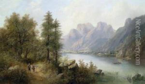 Landschaft Mit Figurlicher Staffage Oil Painting - Eduard Boehm