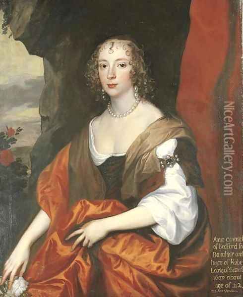 Portrait of Anne Carr, Countess of Bedford (1617-1684) Oil Painting - Sir Anthony Van Dyck