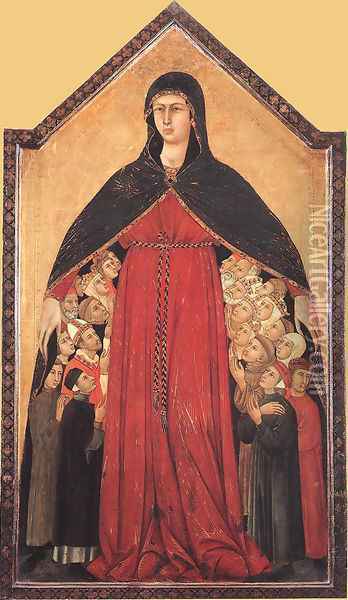 Madonna of Mercy Oil Painting - Simone Martini